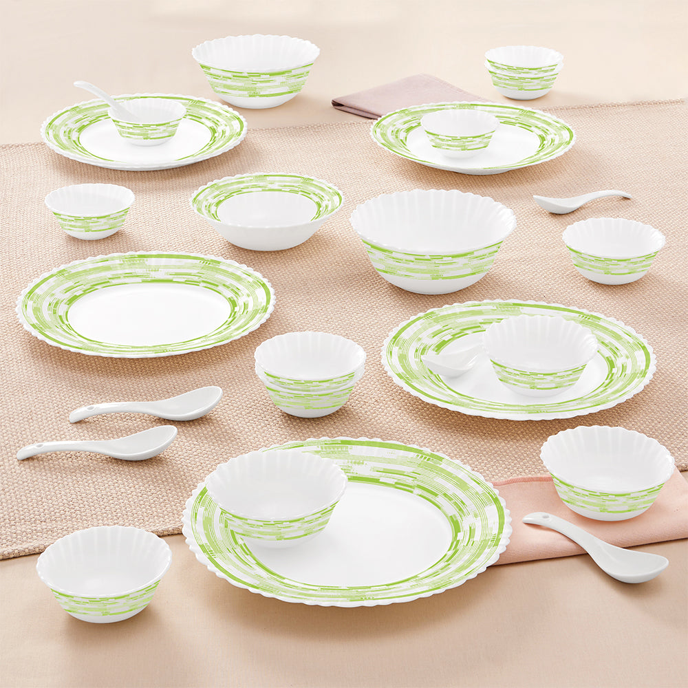Larah by Borosil, Aura Dinner Set 27 pc Set: Serves 6