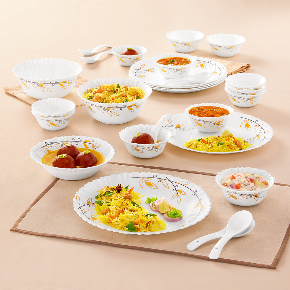 Larah by Borosil, Bella Dinner Set 27 pc Set: Serves 6