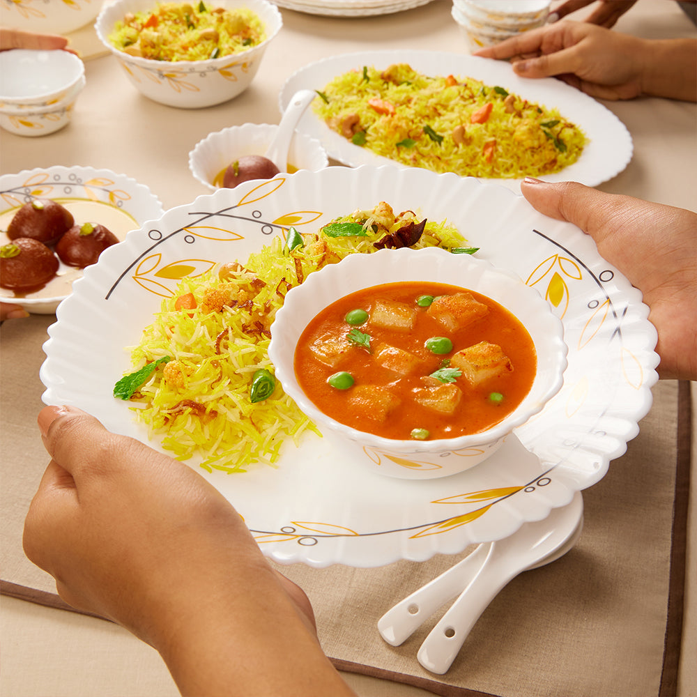Larah by Borosil, Bella Dinner Set 27 pc Set: Serves 6
