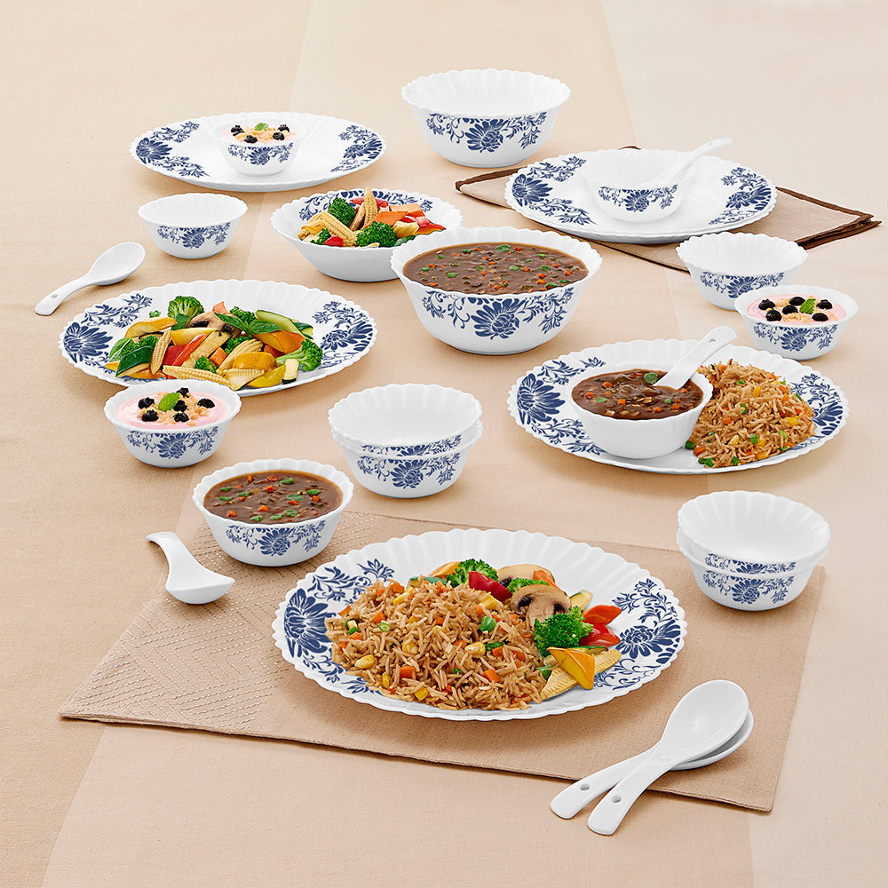 Larah by Borosil, Leona Dinner Set 27 pc Set: Serves 6