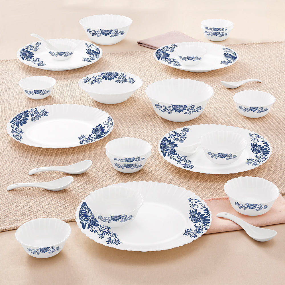 Larah by Borosil, Leona Dinner Set 27 pc Set: Serves 6