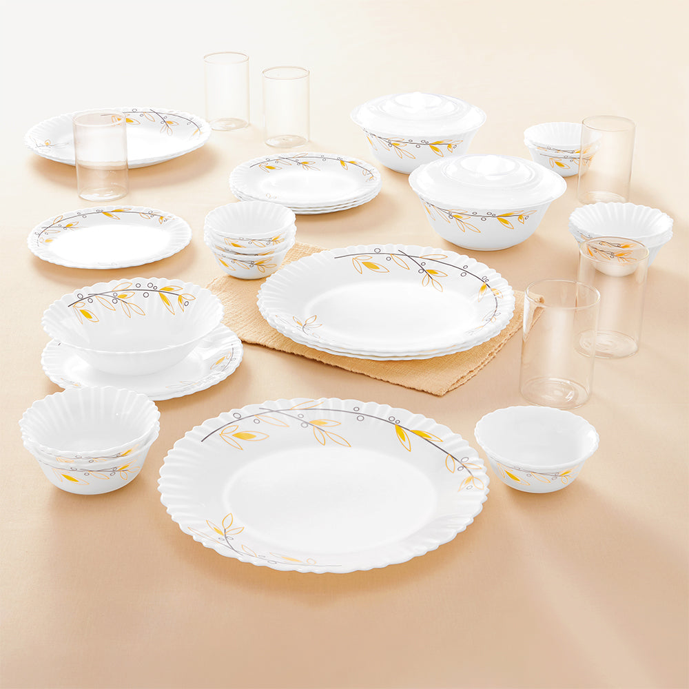 Larah by Borosil, Bella Dinner Set 35 pc Set: Serves 6