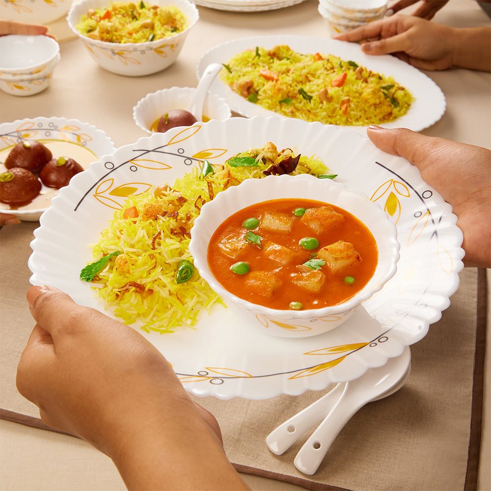 Larah by Borosil, Bella Dinner Set 35 pc Set: Serves 6