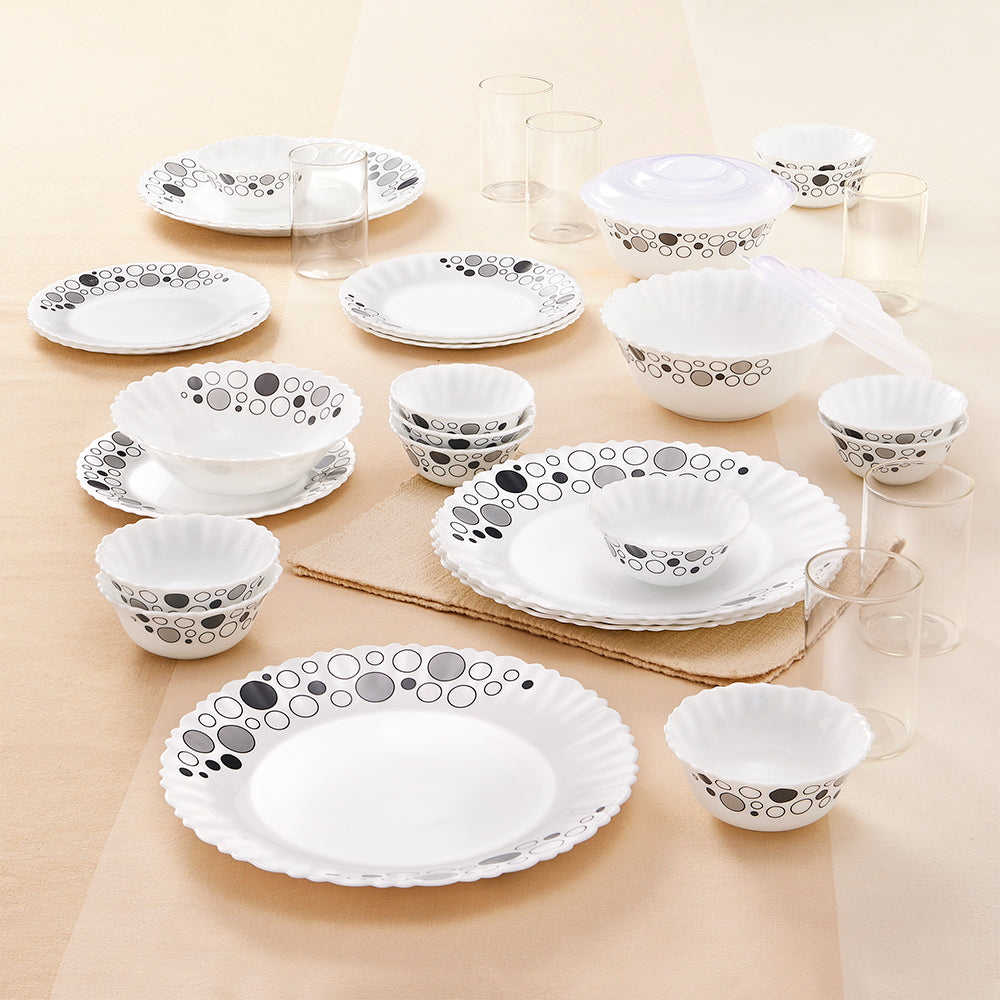 Larah by Borosil, Luna Dinner Set 35 pc Set: Serves 6