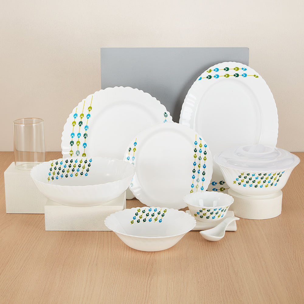 Larah by Borosil, Betel Dinner Set 35 pc Set: Serves 6