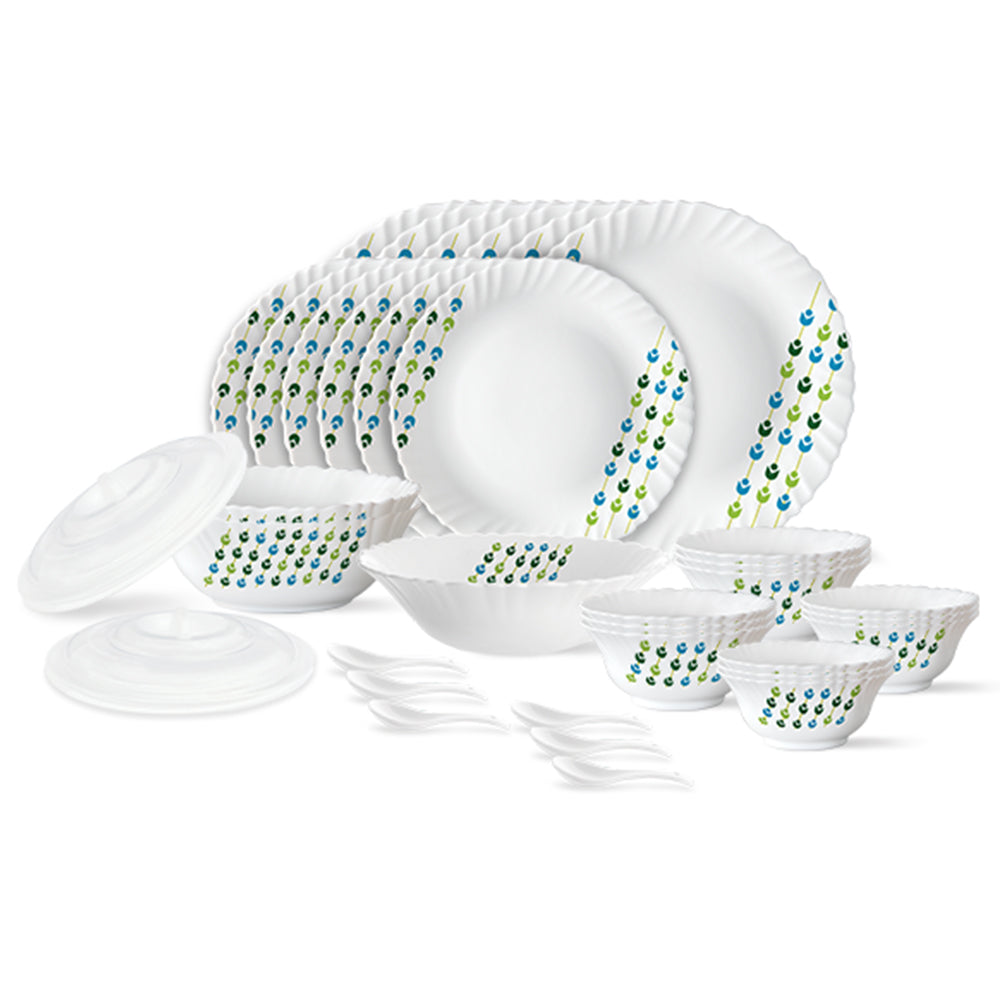 Larah by Borosil, Betel Dinner Set 35 pc Set: Serves 6