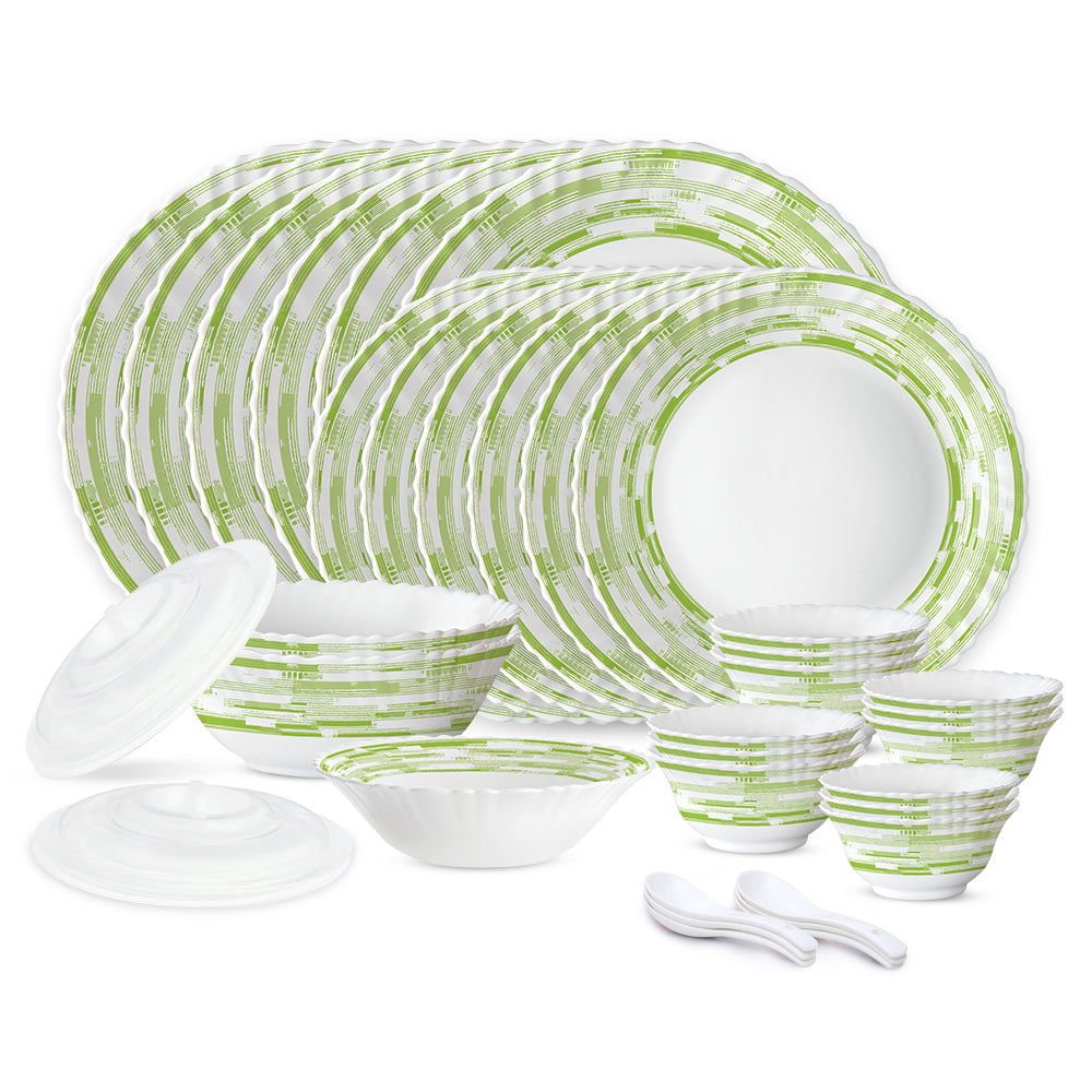 Larah by Borosil, Aura Dinner Set 35 pc Set: Serves 6 (Option 2)