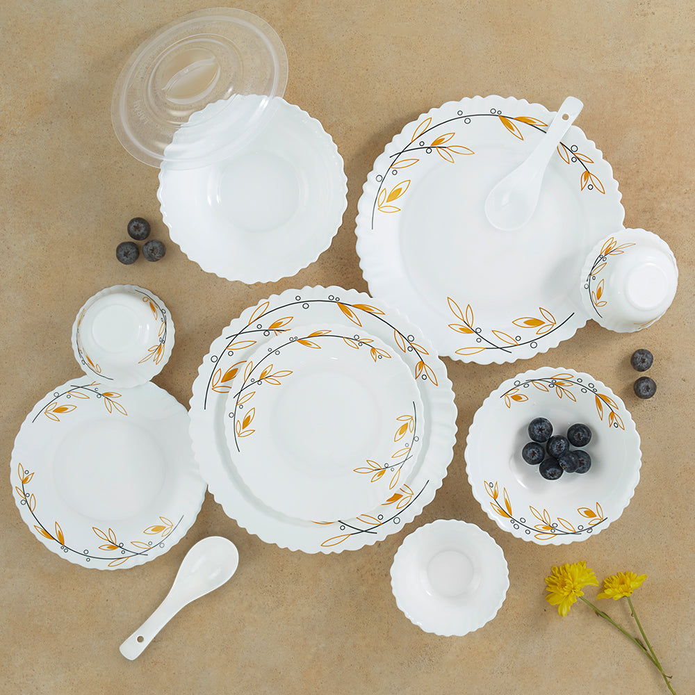 Larah by Borosil, Bella Dinner Set 35 pc Set: Serves 6 (Option 3)
