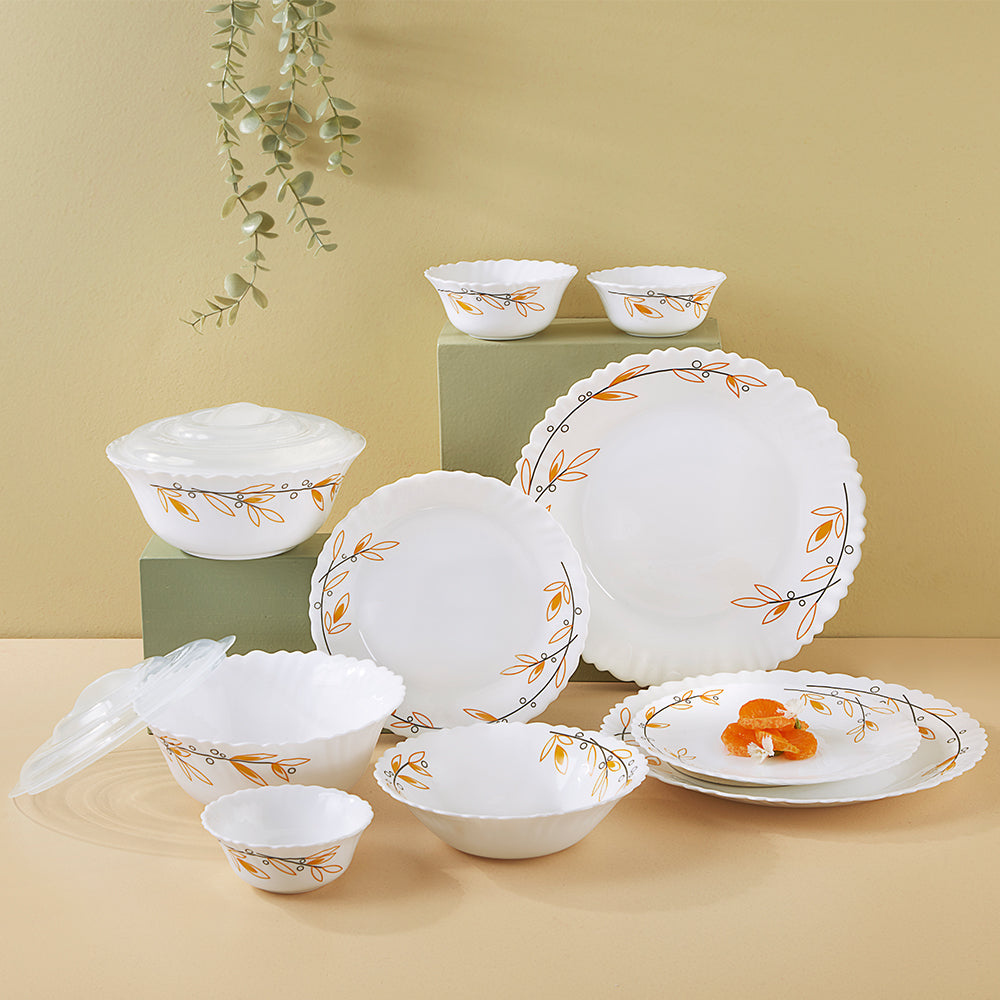 Larah by Borosil, Bella Dinner Set 35 pc Set: Serves 6 (Option 3)