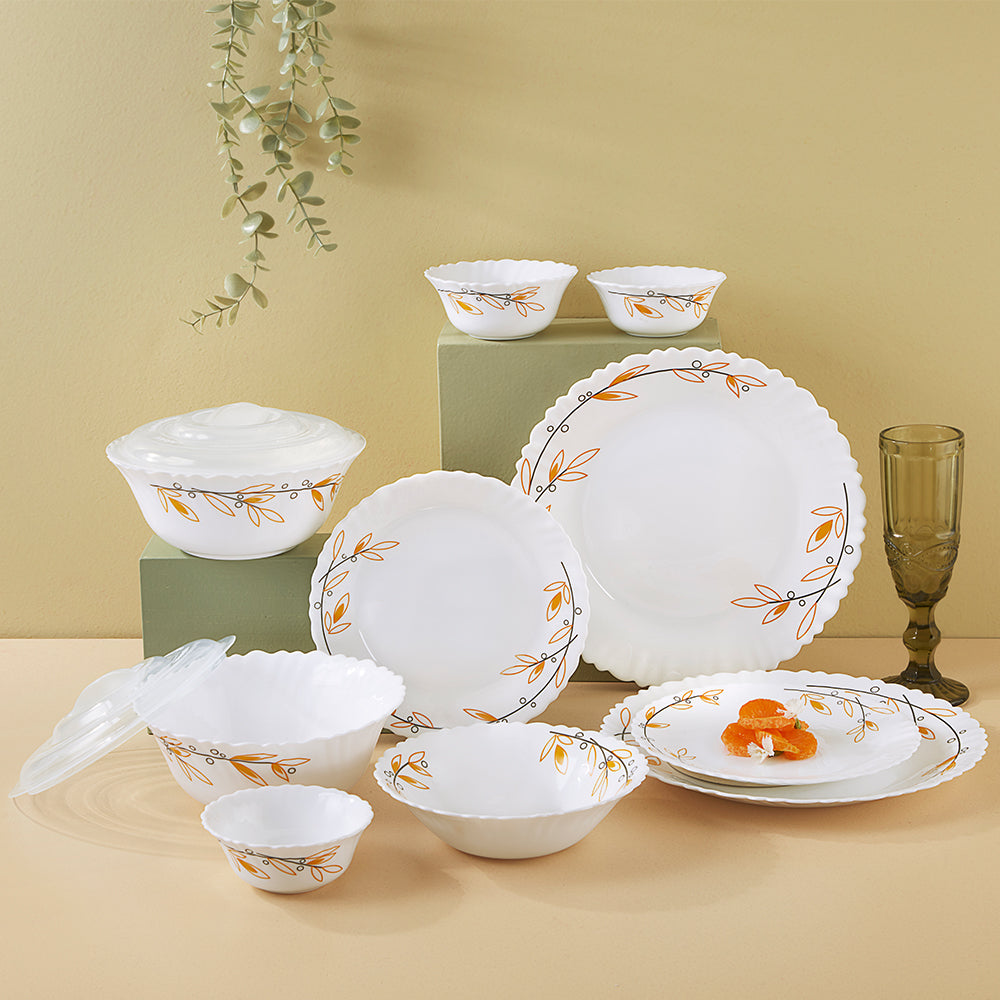 Larah by Borosil, Bella Dinner Set 35 pc Set: Serves 6 (Option 3)
