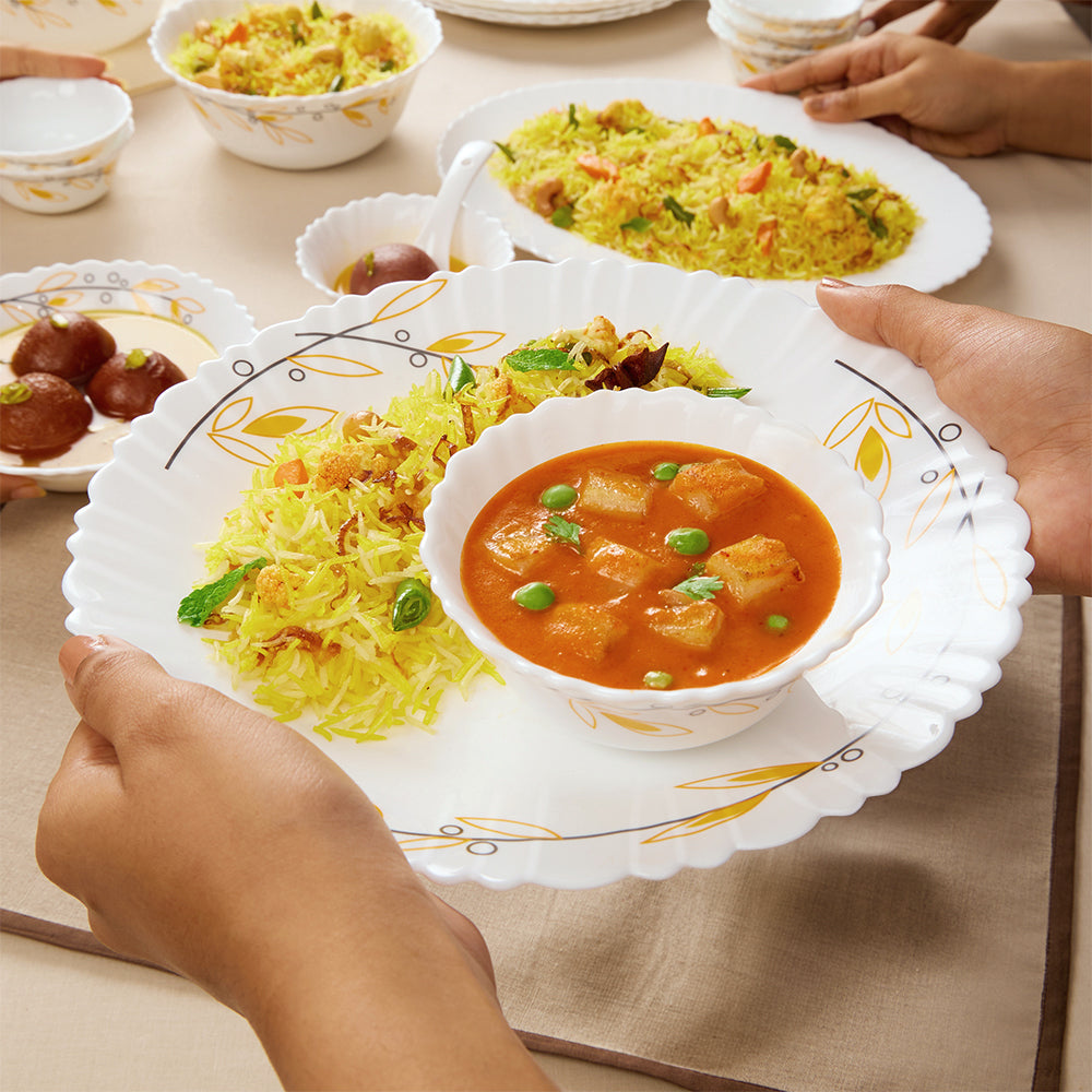 Larah by Borosil, Bella Dinner Set 35 pc Set: Serves 6 (Option 3)