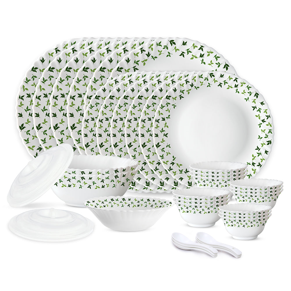 Larah by Borosil Sage 35 pc Dinner Set 35 pc Set: Serves 6