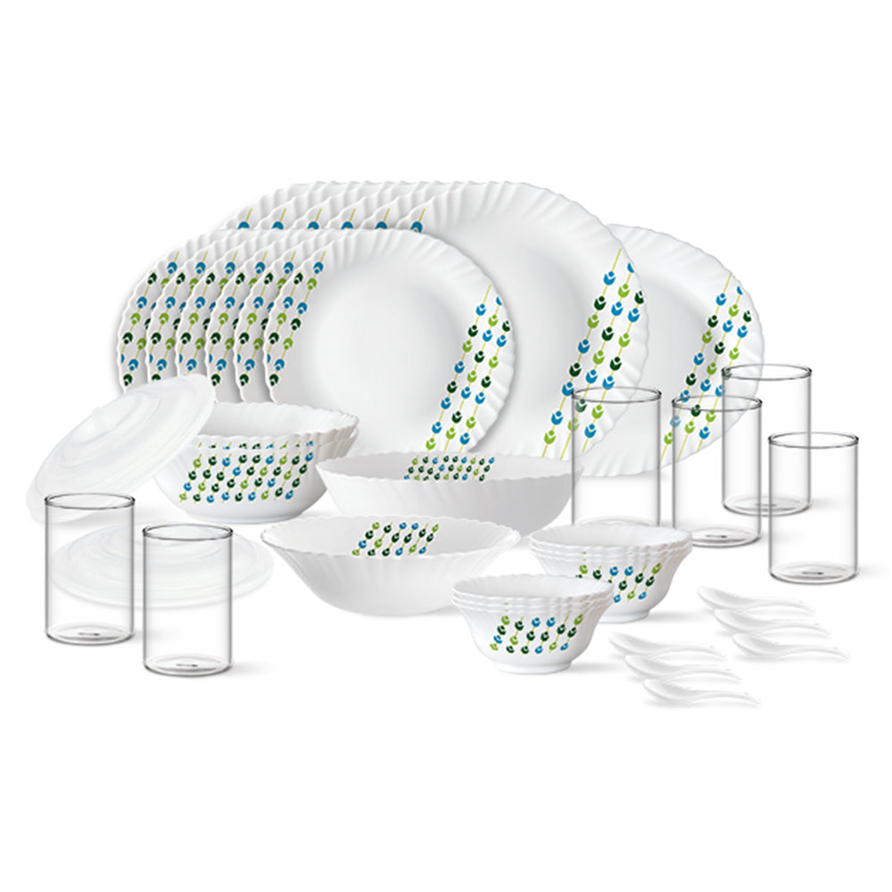 Larah by Borosil, Betel Dinner Set 37 pc Set: Serves 6
