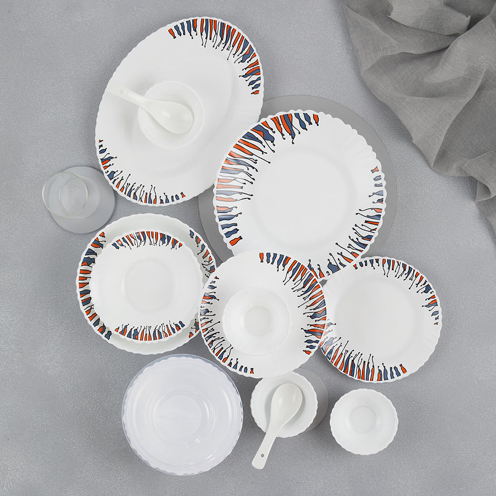 Larah by Borosil, Florentine Dinner Set 37 pc Set: Serves 6