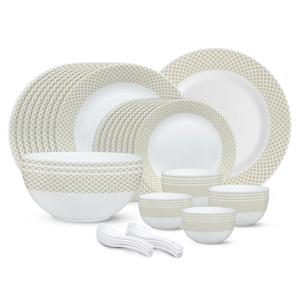 Larah by Borosil, Cara Dinner Set, 44 pc