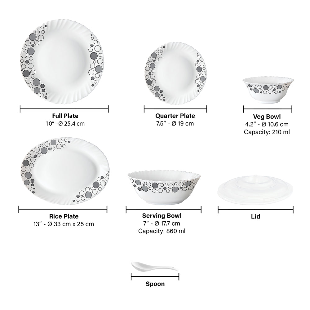 Larah by Borosil Luna 47 pc Dinner Set