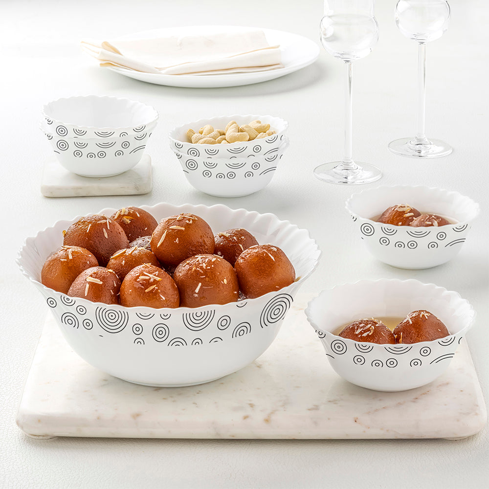 Larah by Borosil Spiral 7 pc Pudding Set 7 pc Set (Small)