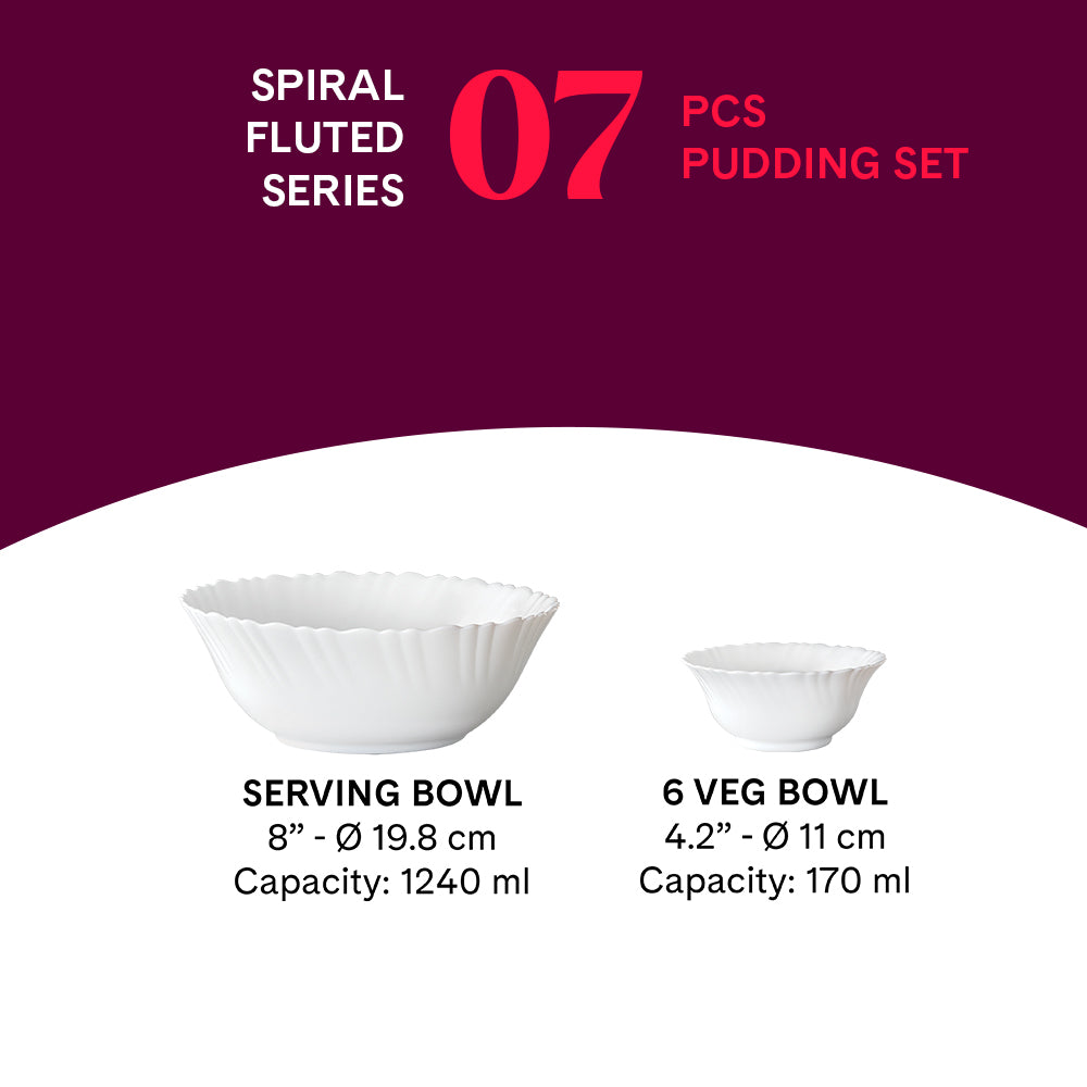 Larah by Borosil Spiral 7 pc Pudding Set 7 pc Set (Small)
