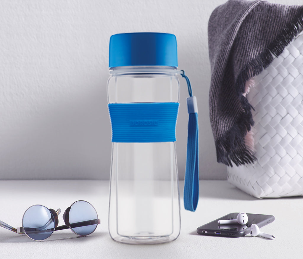 Borosil Glass Strong Blue Bottle, 450ml