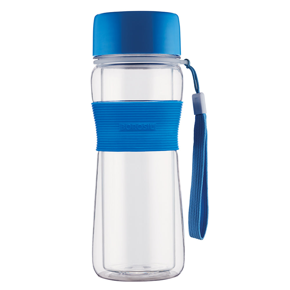 Borosil Glass Strong Blue Bottle, 450ml