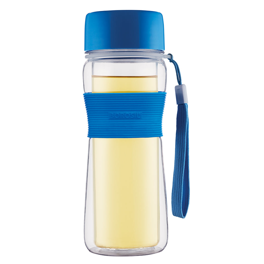 Borosil Glass Strong Blue Bottle, 450ml