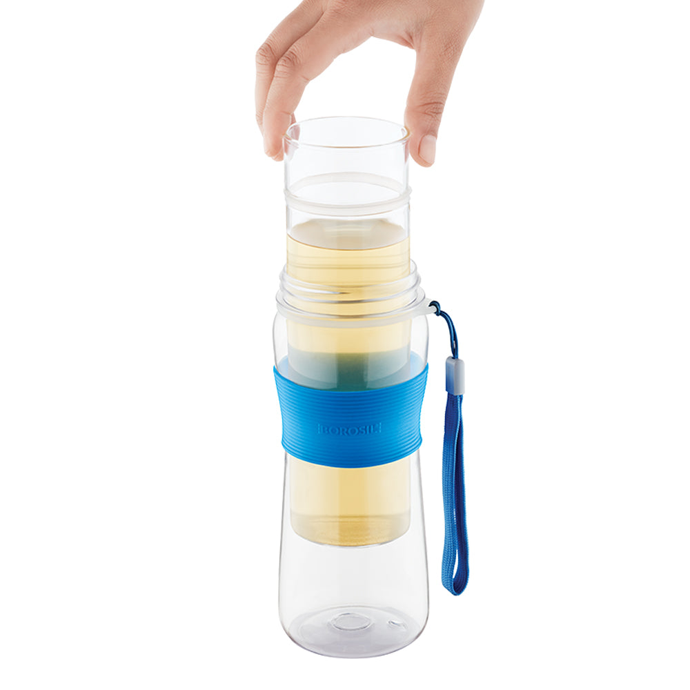 Borosil Glass Strong Blue Bottle, 450ml
