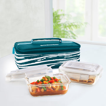 Steller Glass Lunch Box, Rectangular x 2 (Flat)