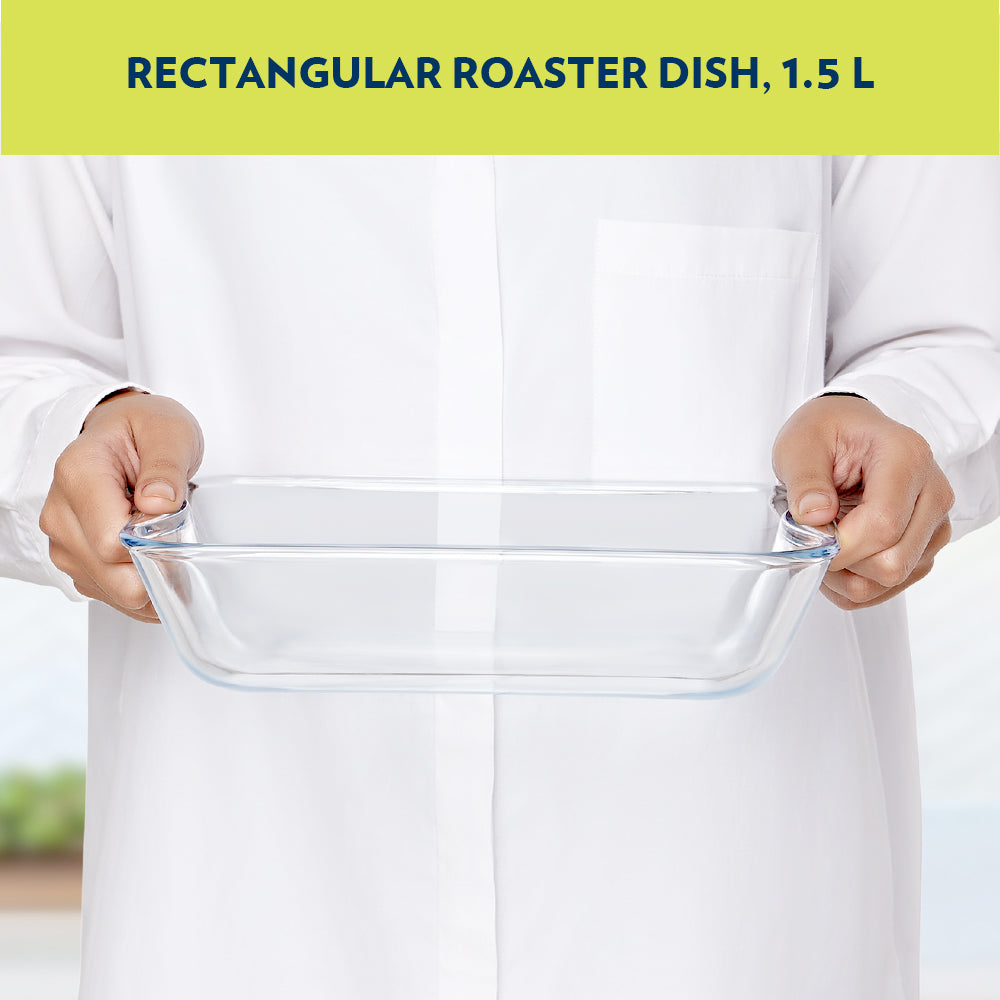 Borosil EasyGrip Rectangular Dish, 1.5L