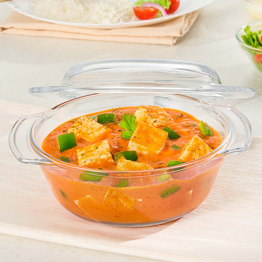 Borosil Round Casserole w Lid, 1L (IM)