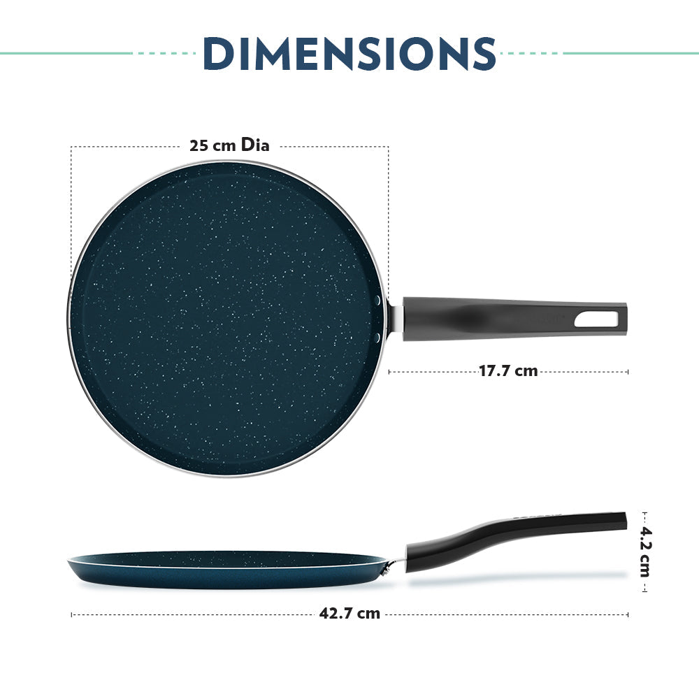 Borosil Pro Chef Non-stick Flat Tawa, 25 cm