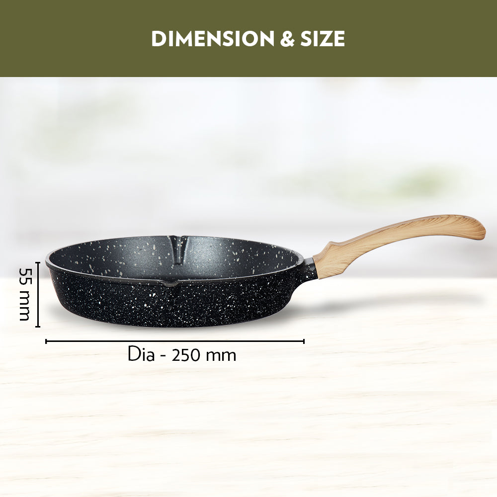 Borosil Vajra Nonstick Grill Fry Pan, Round, 24 cm
