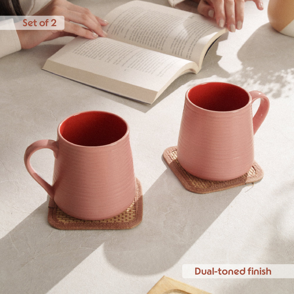 Porcelia Bello Mug, Blush - Set of 2