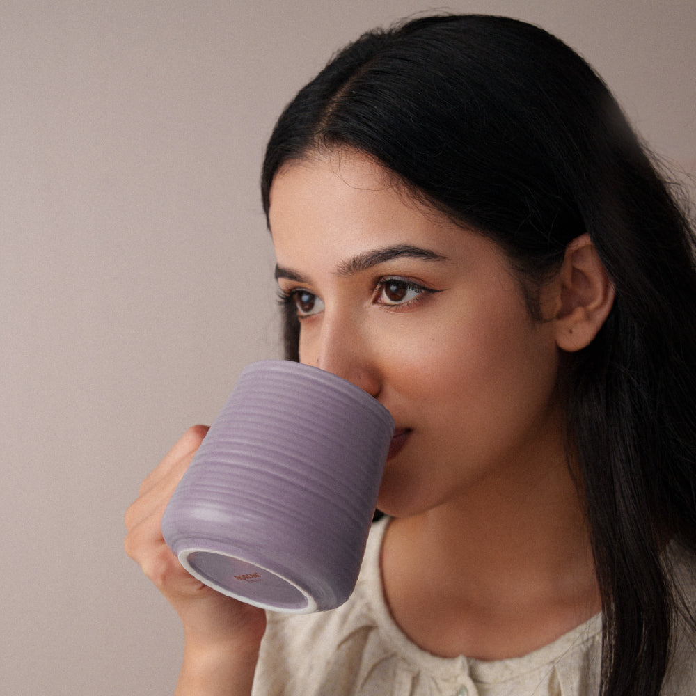 Porcelia Bello Mug, Lavender - Set of 2