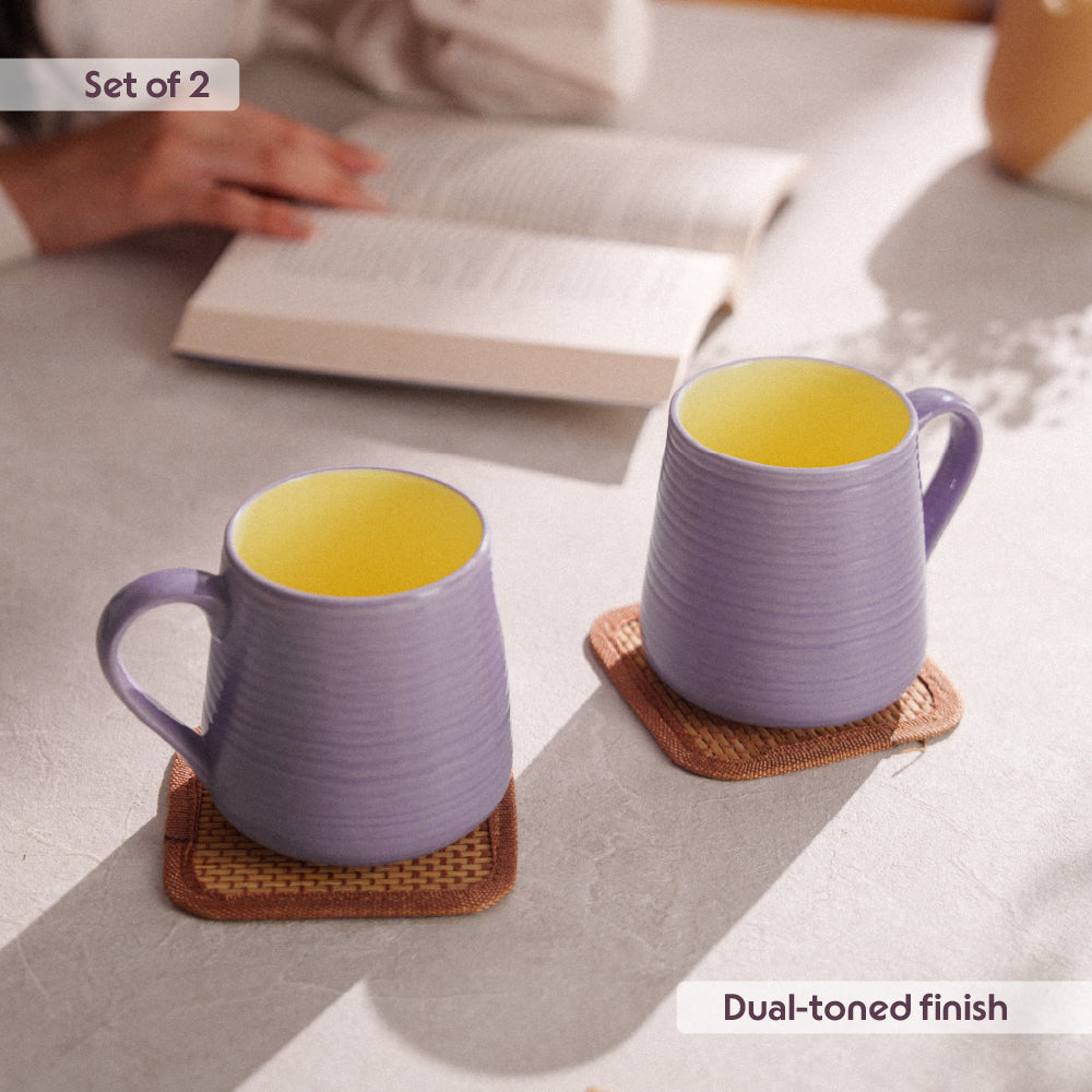 Porcelia Bello Mug, Lavender - Set of 2