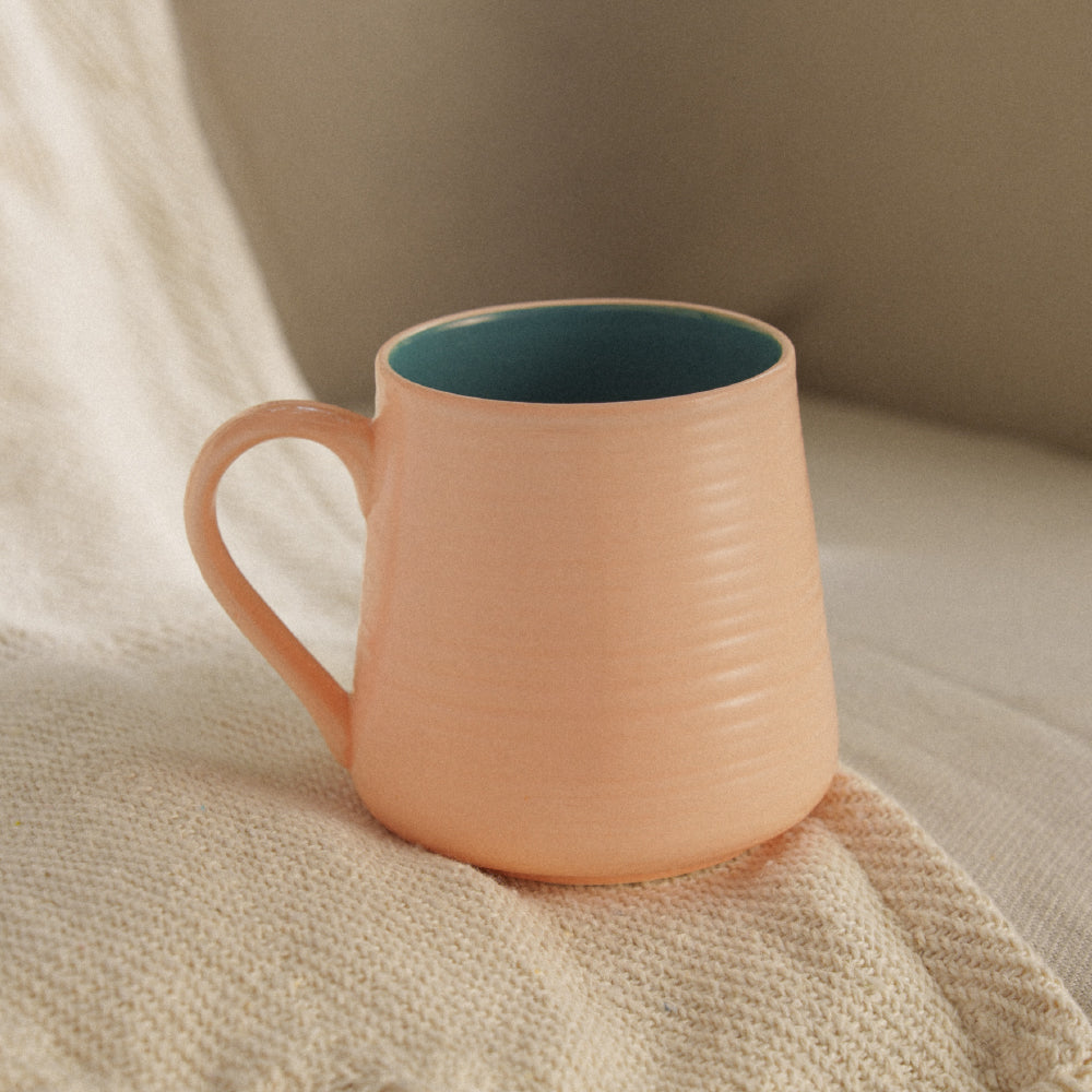 Porcelia Bello Mug, Peach - Set of 2
