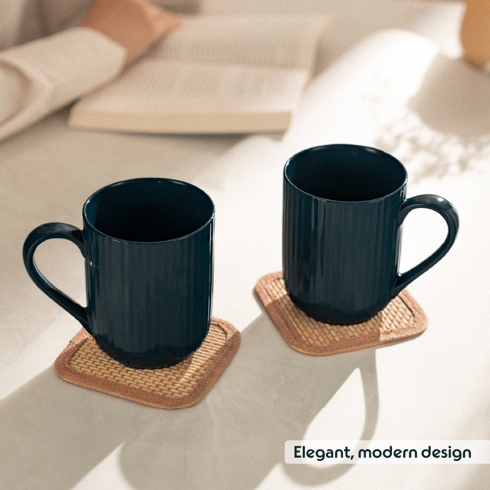 Porcelia Flute Mug, Caspian - Set of 2
