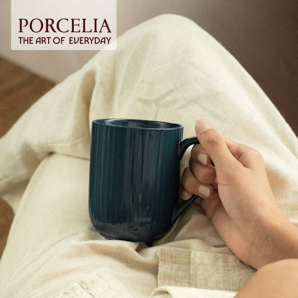 Porcelia Flute Mug, Caspian - Set of 2
