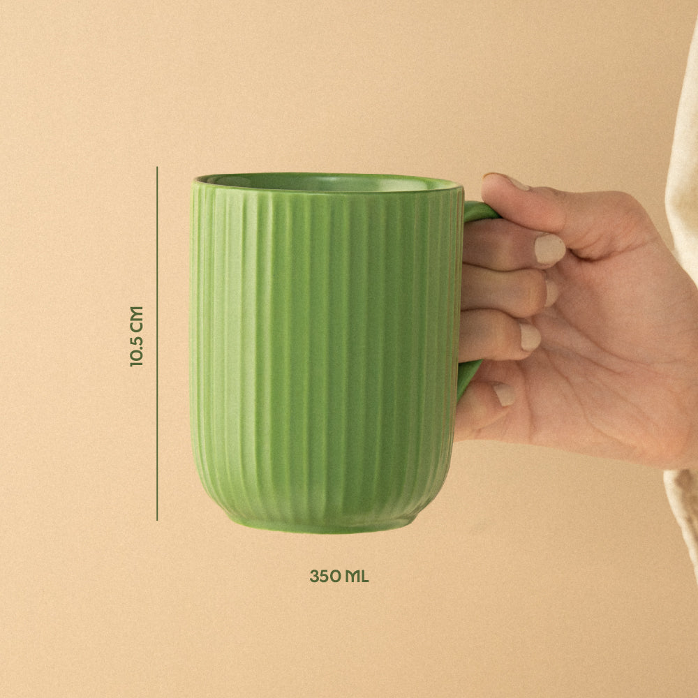Porcelia Flute Mug, Moss - Set of 2