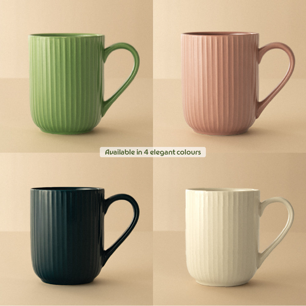 Porcelia Flute Mug, Moss - Set of 2