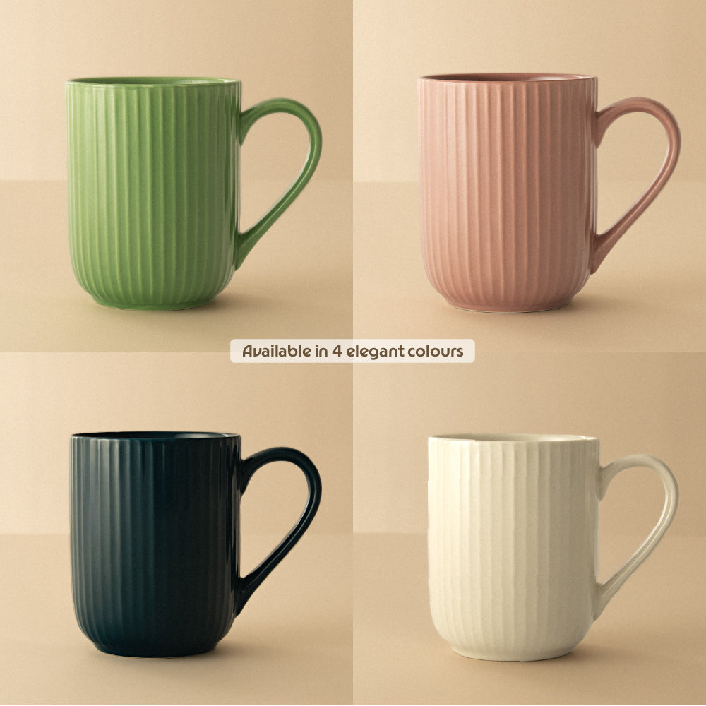Porcelia Flute Mug, Pearl - Set of 2