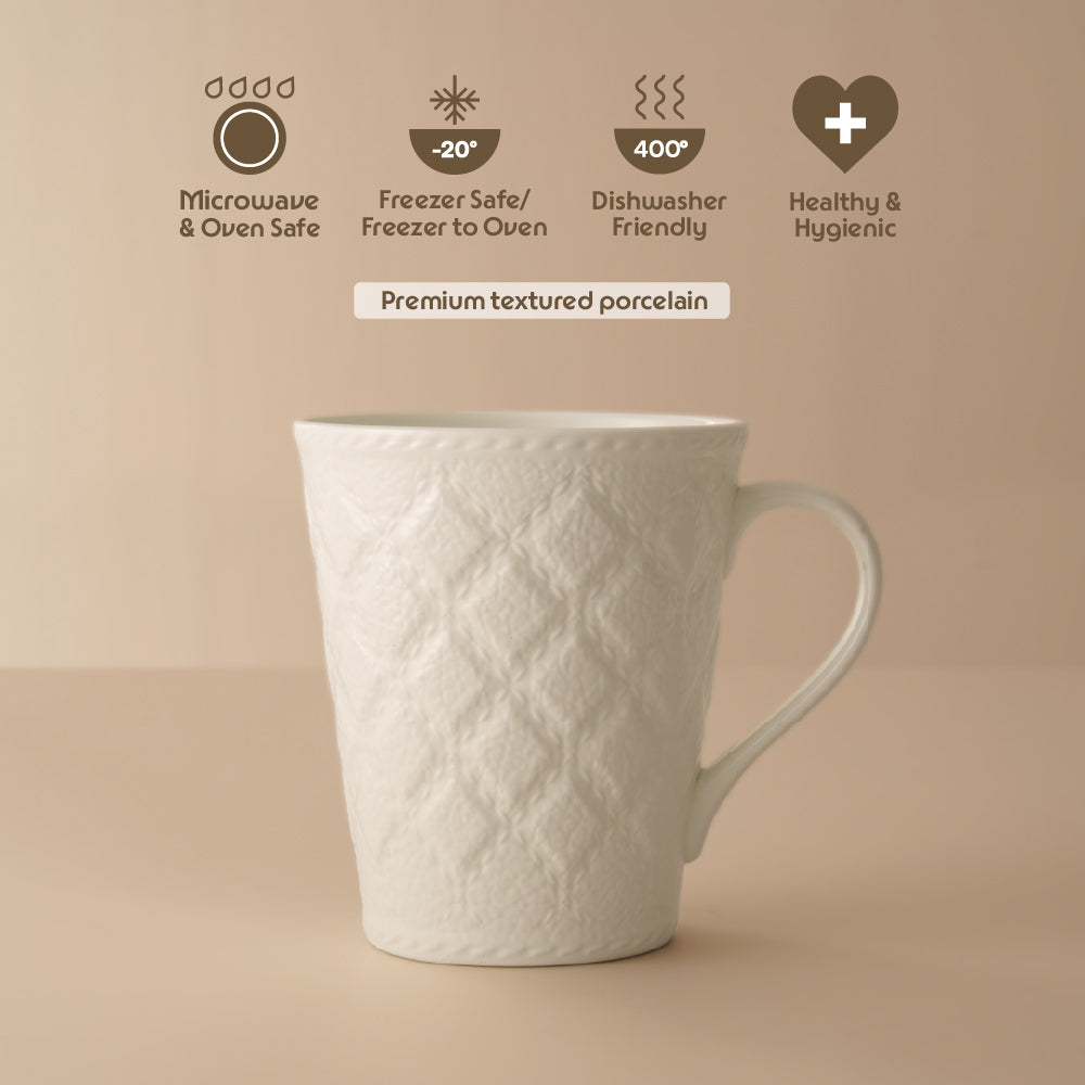 Porcelia Velvetto Mug, Ivory - Set of 2