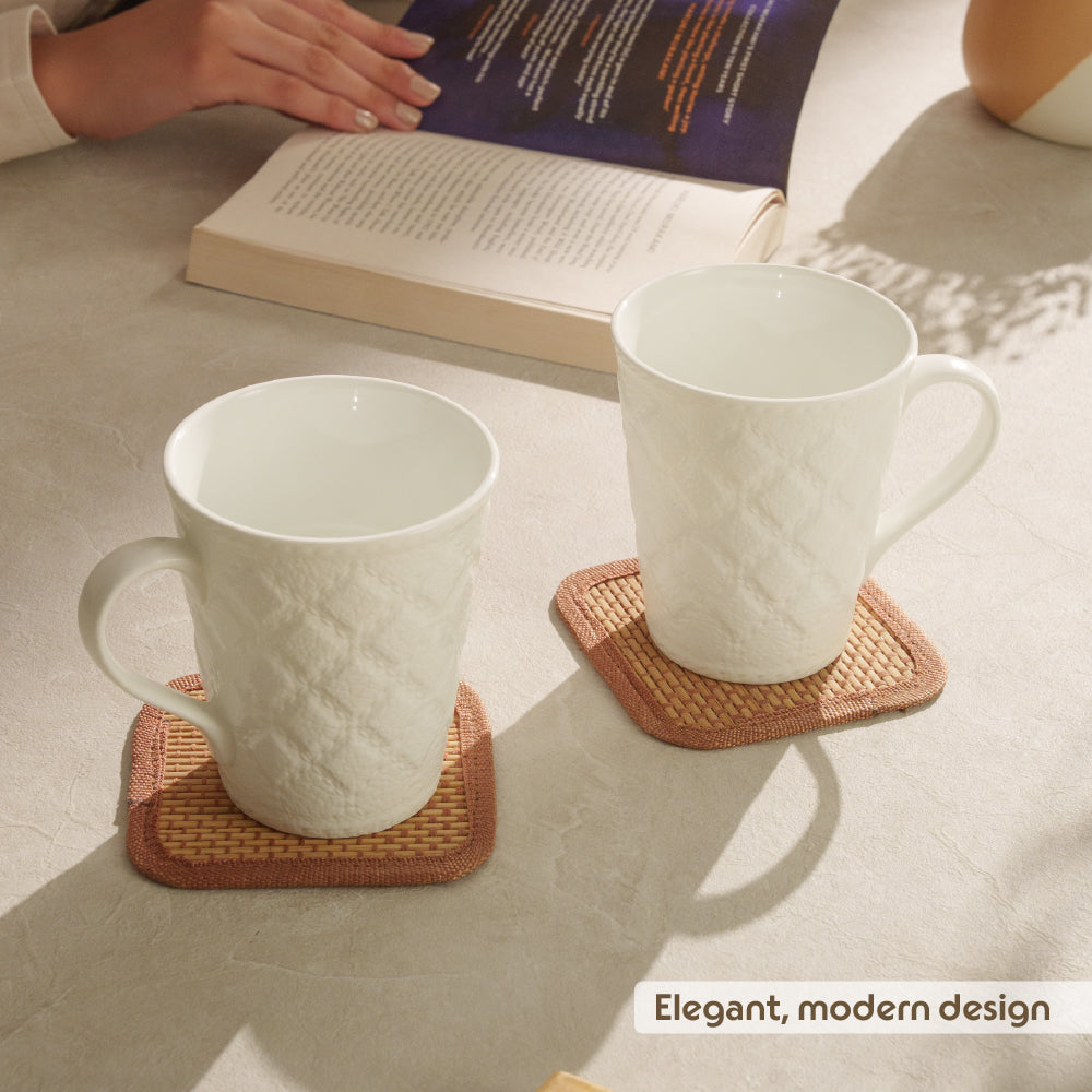 Porcelia Velvetto Mug, Ivory - Set of 2