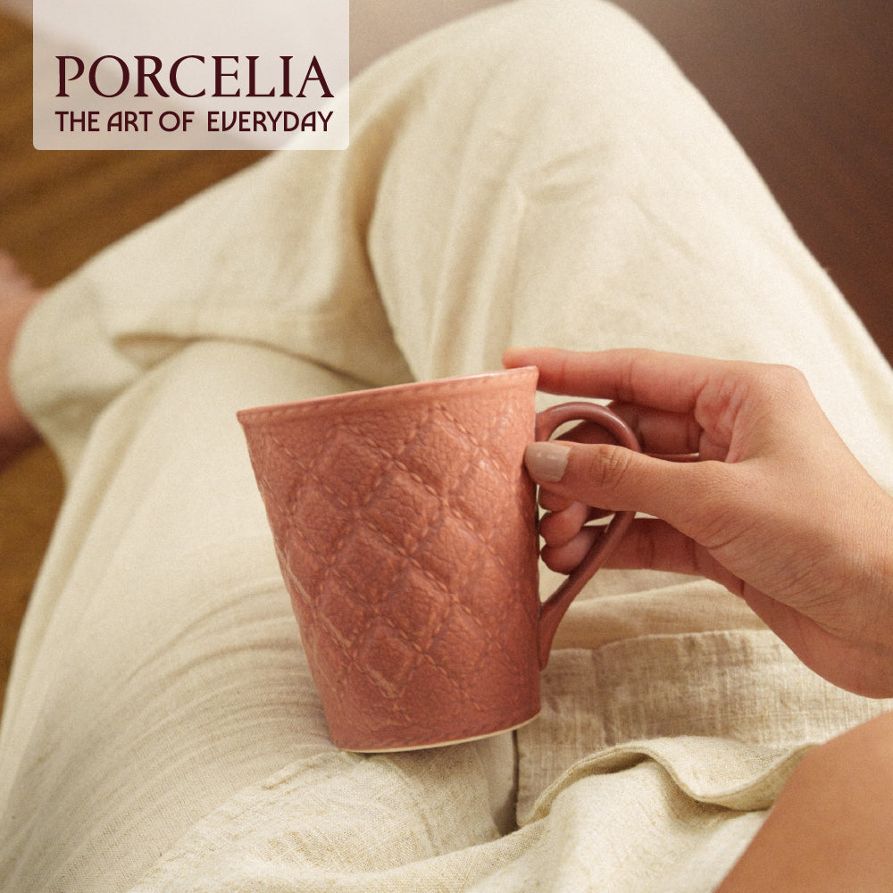 Porcelia Velvetto Mug, Merlot - Set of 2