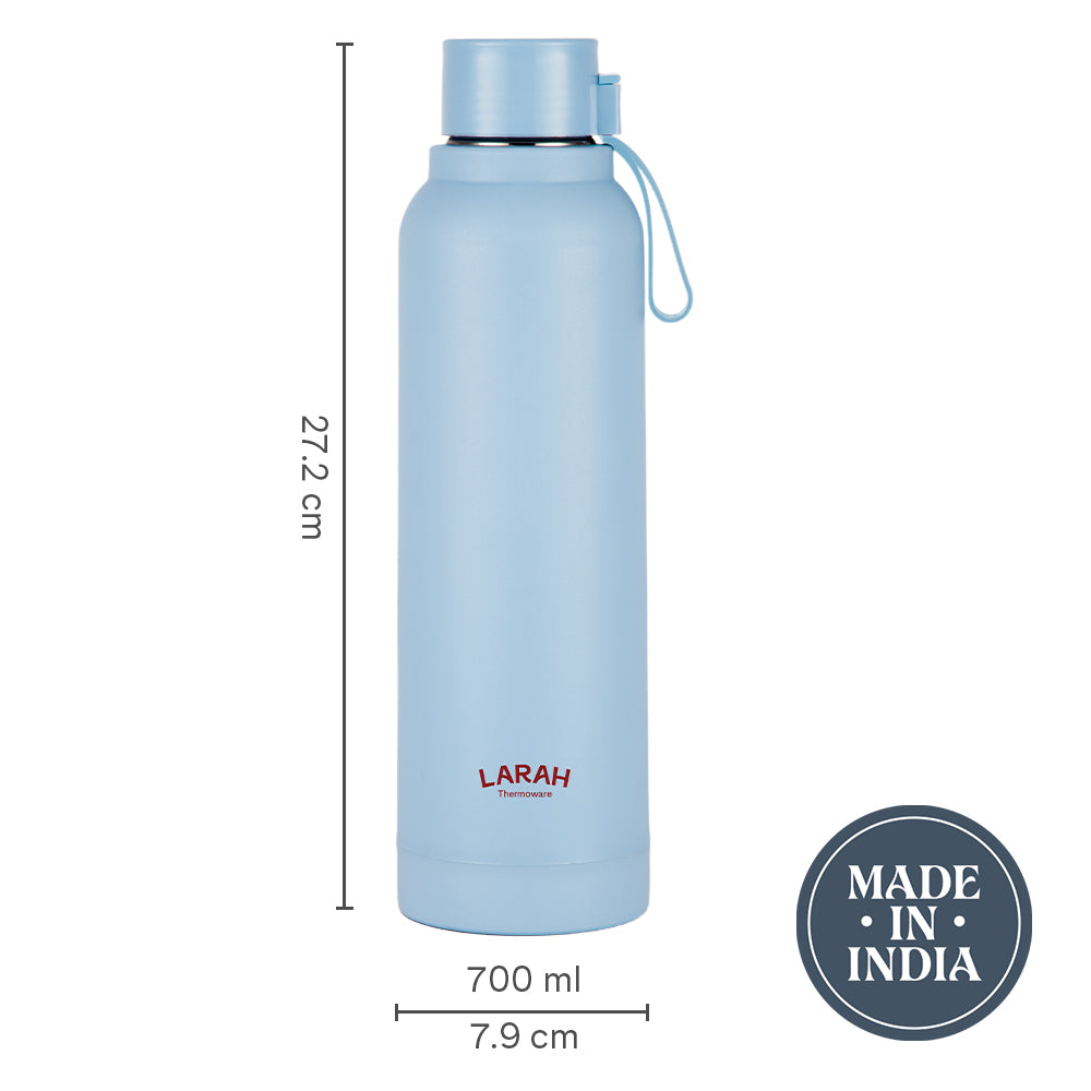 Larah Orbit Round PU Thermoware Bottle, 700 ml, Sky