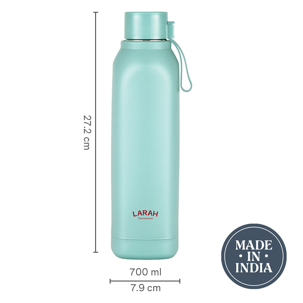 Larah Cube Square PU Thermoware Bottle, 700 ml, Mint