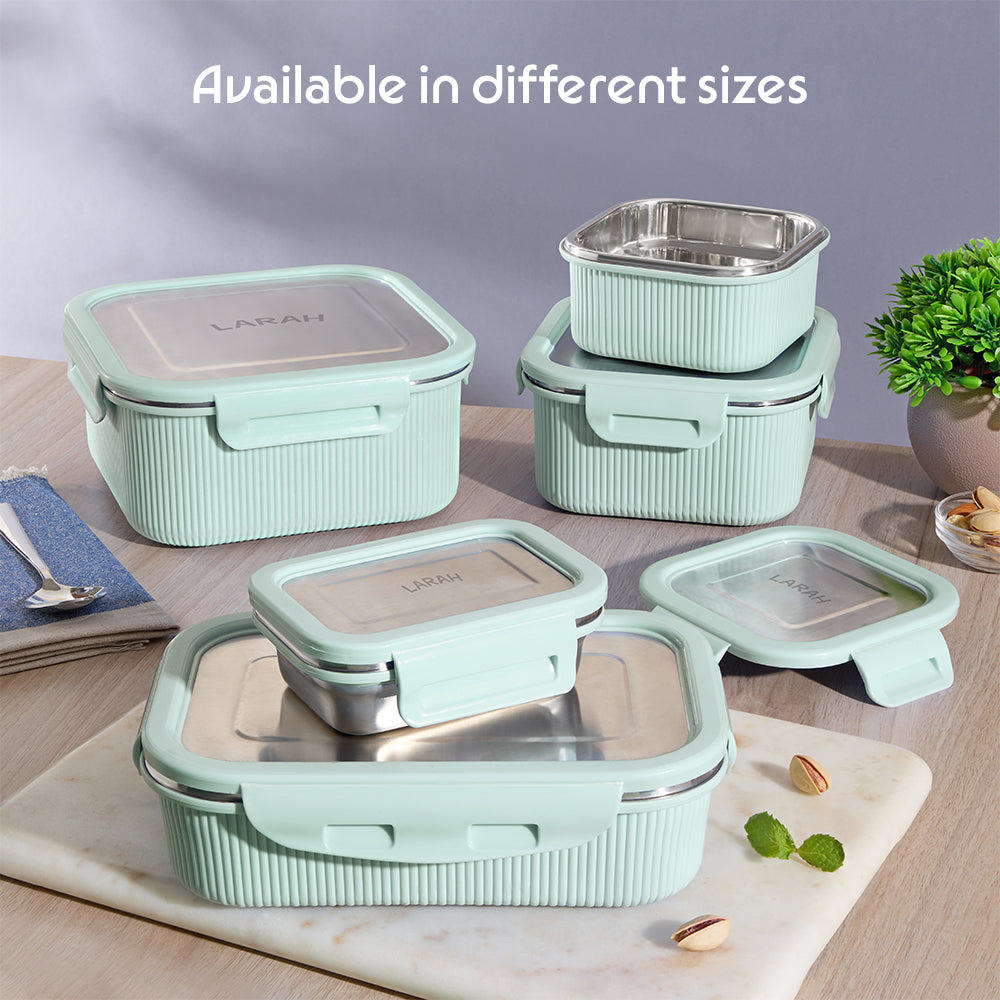 Larah Freshbyte Rectangular Lunch Box, Pale Green