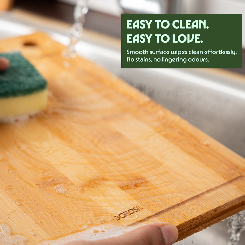 Premium Bamboo Wood Chopping Board with Grooves