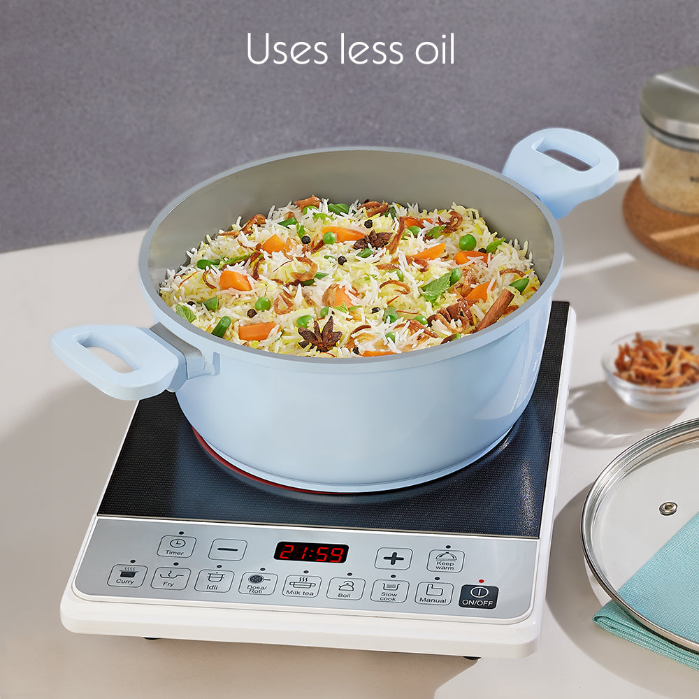 Borosil Vajra Ceramic Casserole, 22 cm, 22cm-3.2L