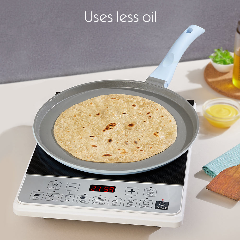 Borosil Vajra Ceramic Flat Tawa, 28 cm