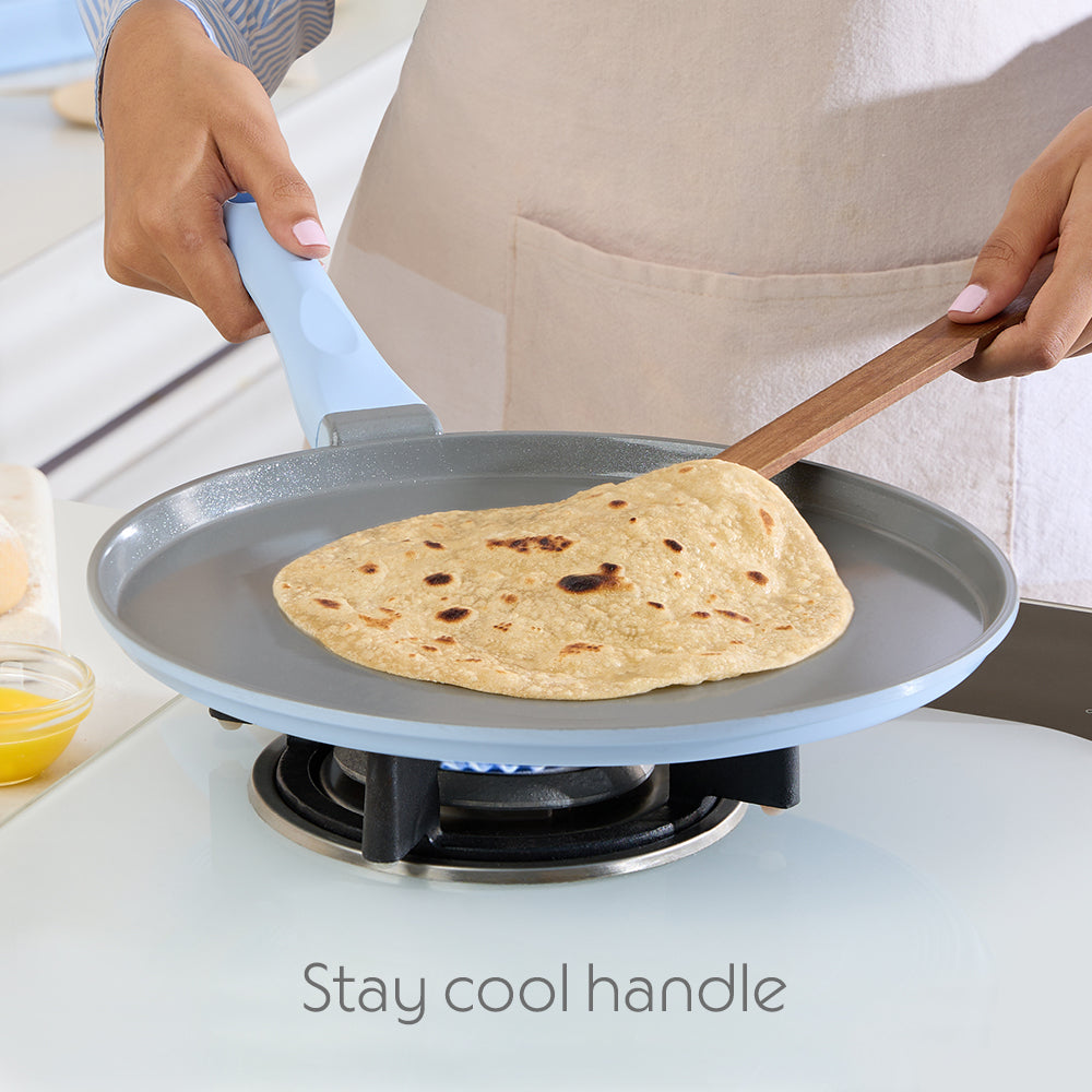 Borosil Vajra Ceramic Flat Tawa, 28 cm
